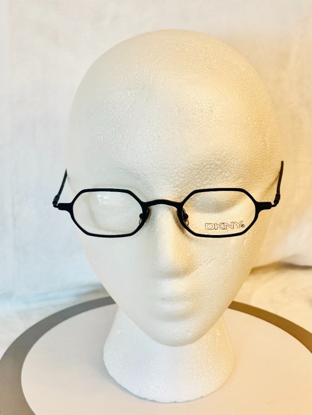 DKNY Burney Italy 6366 220 130 Color 414 Black Metal Eyeglasses Polygon Frame
